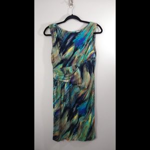 Marvin Richards Sz 6 Colorful Feather Print Dress